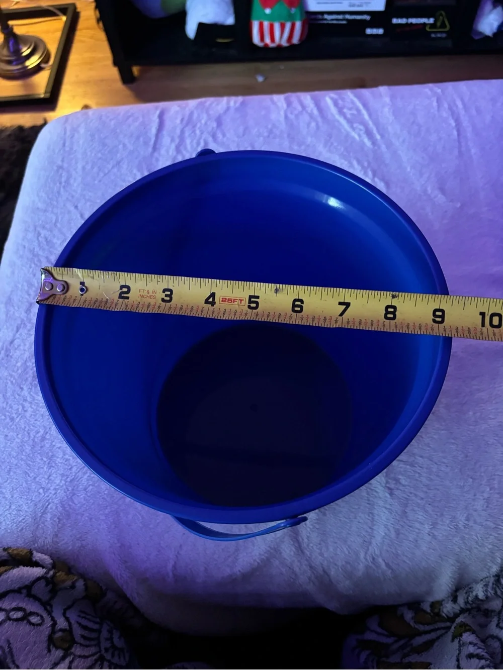 Plain Blue Plastic Utility Bucket with Handle.